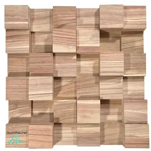 Wood Acoustic Diffuser Panel | Solid Paulownia Wood Sound Diffuser for Studios & Home Theaters, photo 3 of 13
