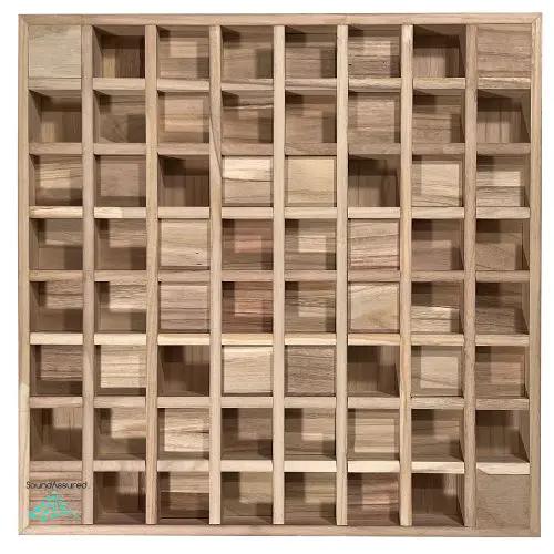 Wood Acoustic Diffuser Panel | Solid Paulownia Wood Sound Diffuser for Studios & Home Theaters