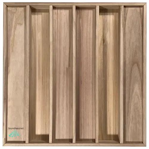 Wood Acoustic Diffuser Panel | Solid Paulownia Wood Sound Diffuser for Studios & Home Theaters, photo 4 of 13