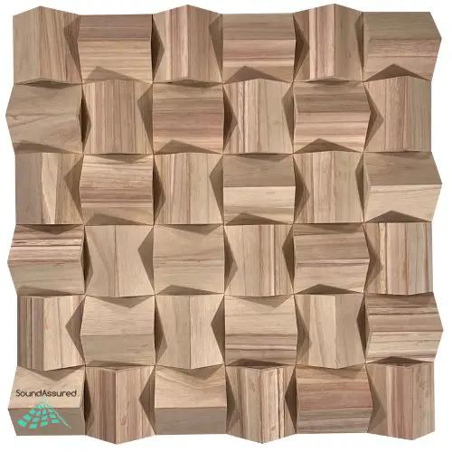 Wood Acoustic Diffuser Panel | Solid Paulownia Wood Sound Diffuser for Studios & Home Theaters, photo 5 of 13