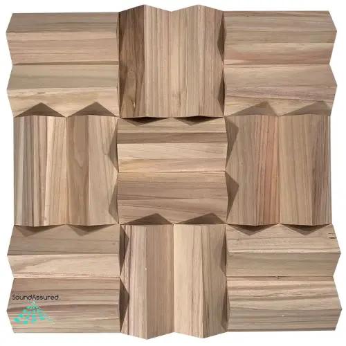 Wood Acoustic Diffuser Panel | Solid Paulownia Wood Sound Diffuser for Studios & Home Theaters, photo 6 of 13