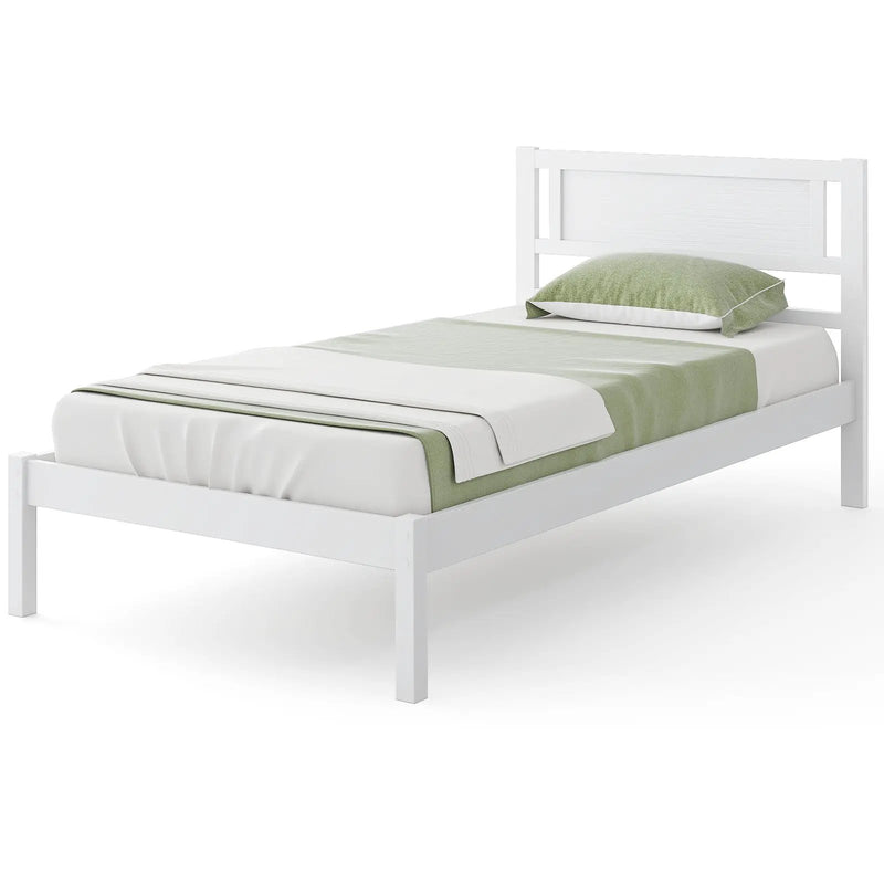 Twin/Full/Queen Size Wood Bed Frame with Headboard and Wooden Slats Support by DirectDeals