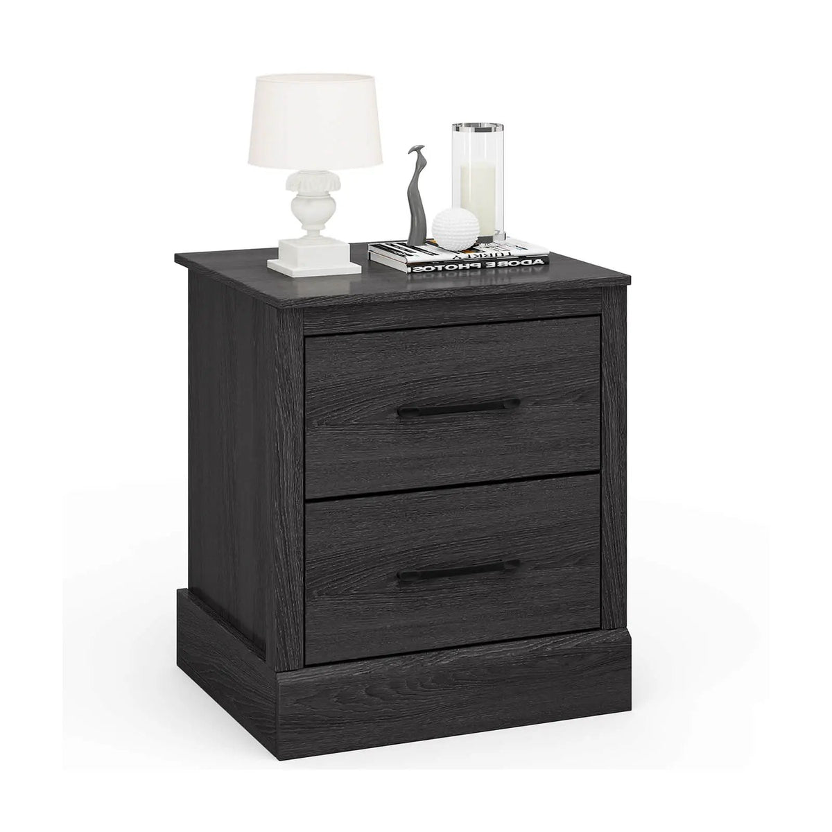 Wood Compact Floor Nightstand with Storage Drawers, photo 3 of 10