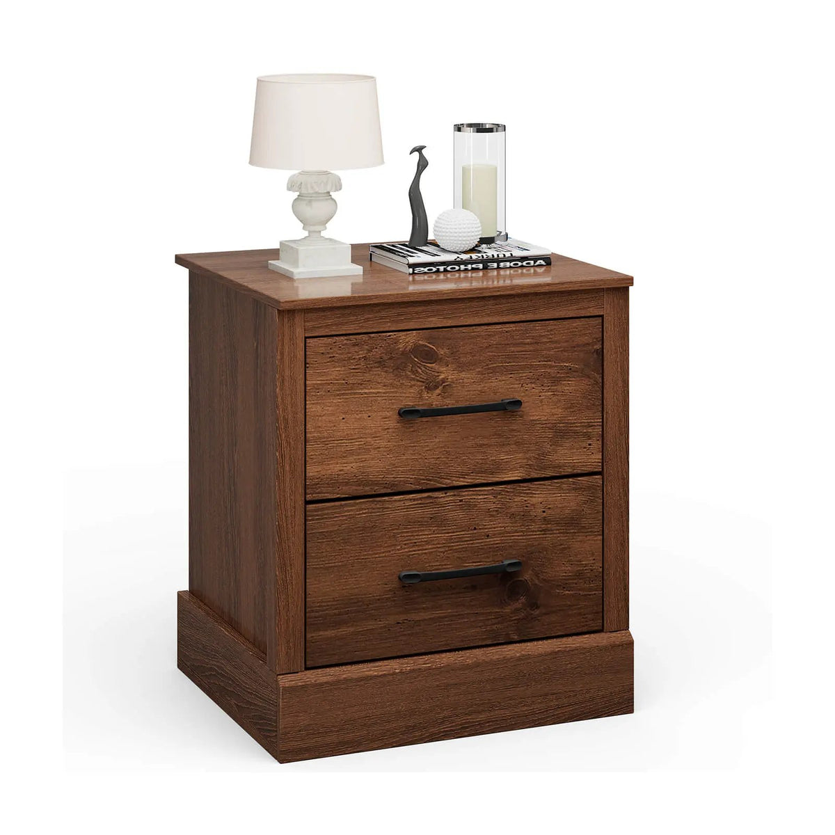 Wood Compact Floor Nightstand with Storage Drawers, photo 10 of 10