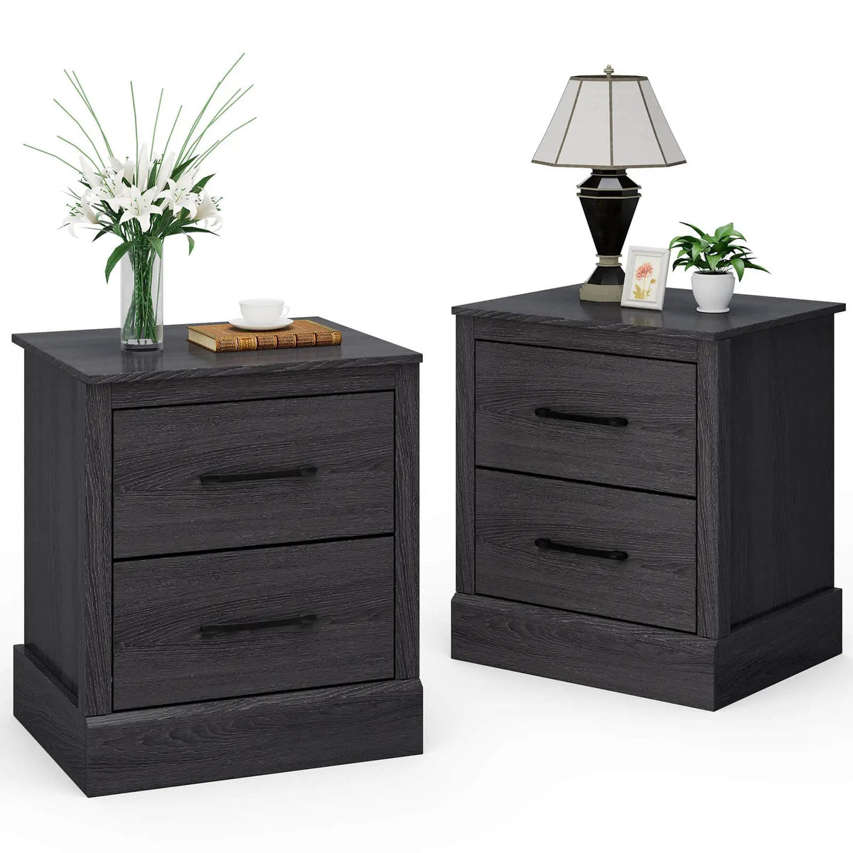 Wood Compact Floor Nightstand with Storage Drawers, photo 4 of 10