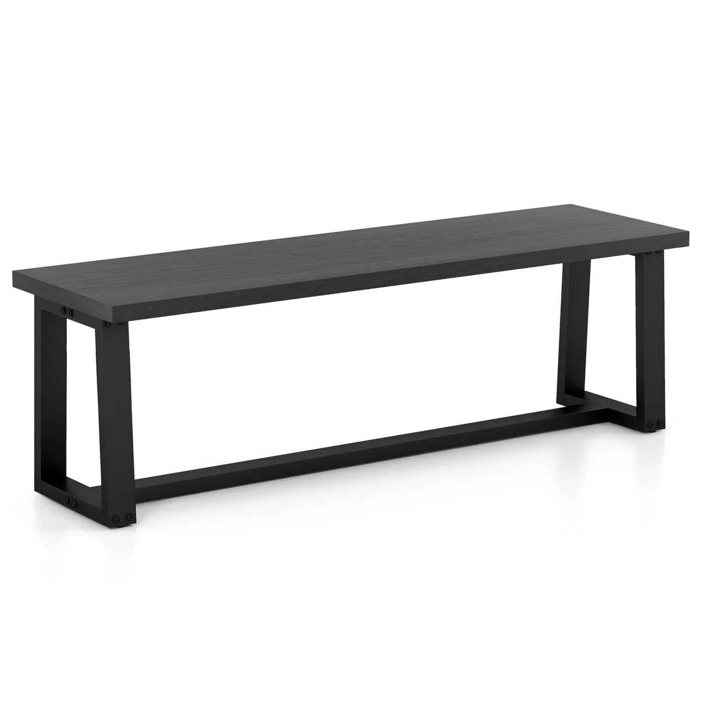 Wood Dining Bench with Metal Frame and Adjustable Footpads by DirectDeals