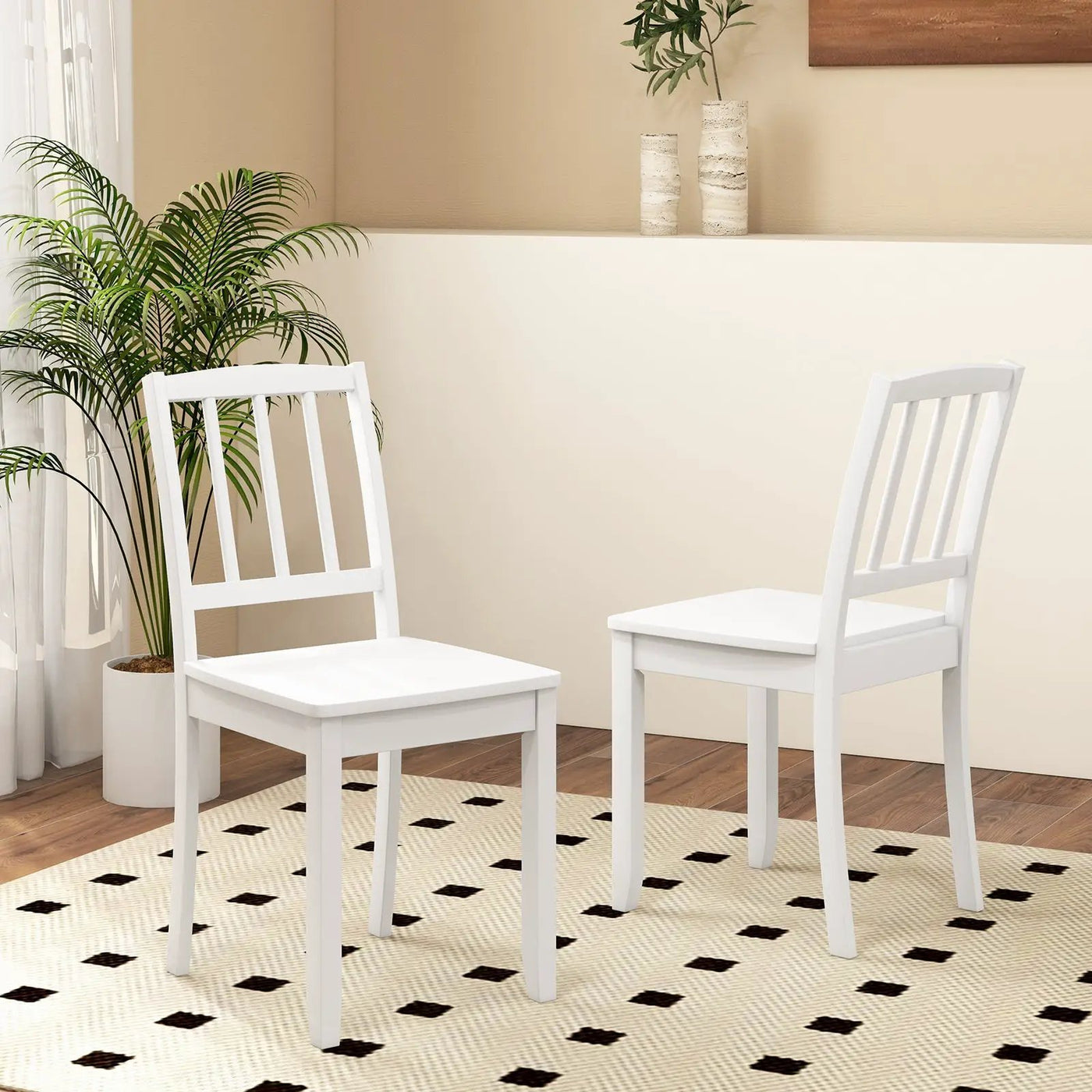 Wood Dining Chair Set of 2 with Rubber Wood Legs by DirectDeals