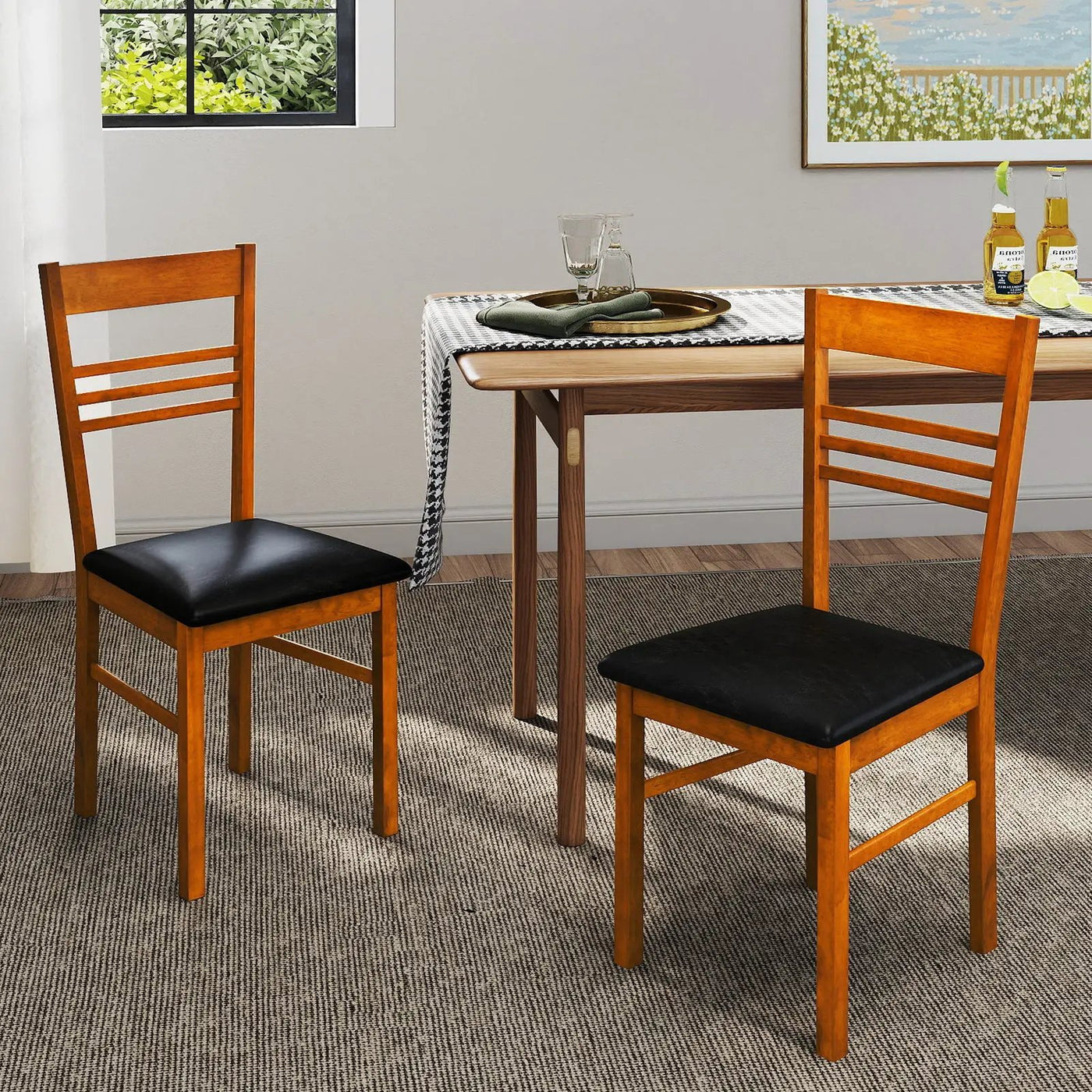 Wood Dining Chairs Set of 2 with Rubber Wood Frame by DirectDeals