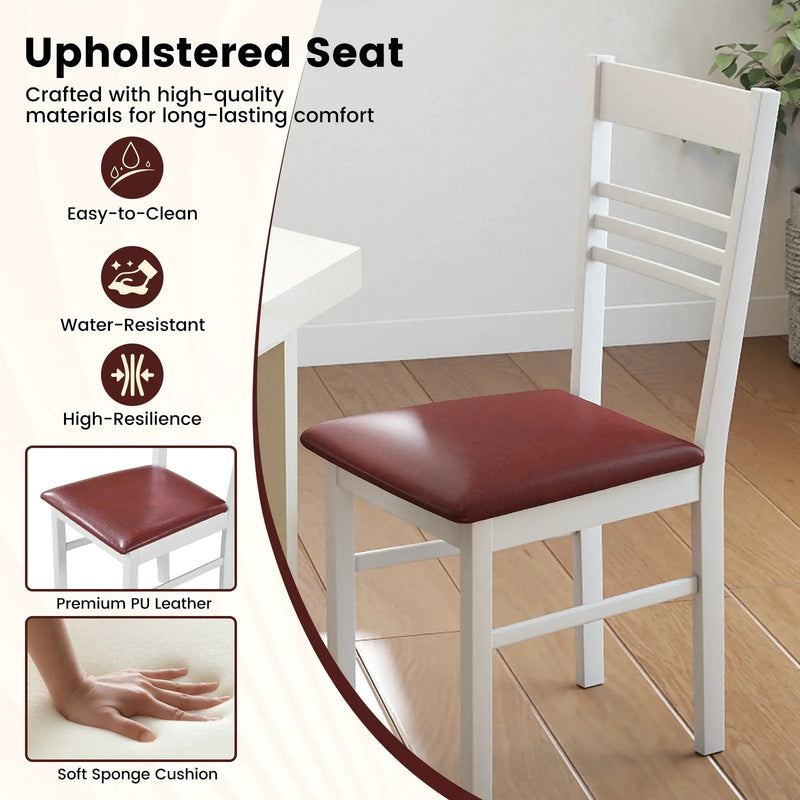 Wood Dining Chairs Set of 2 with Rubber Wood Frame by DirectDeals