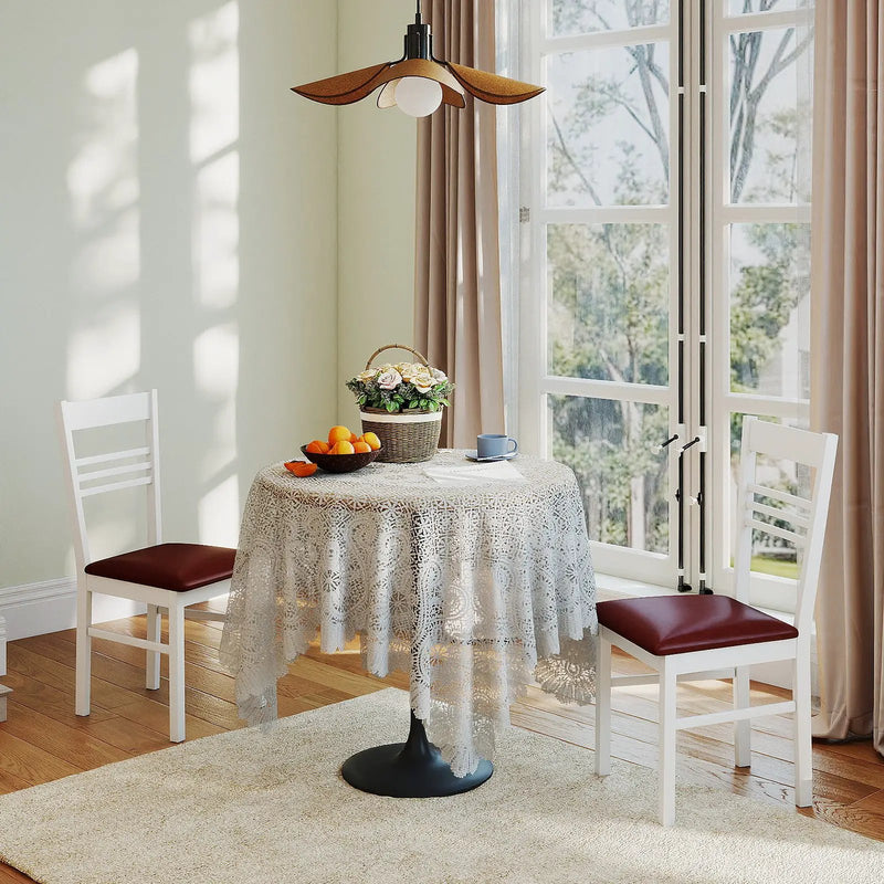 Wood Dining Chairs Set of 4 with Rubber Wood Frame by DirectDeals