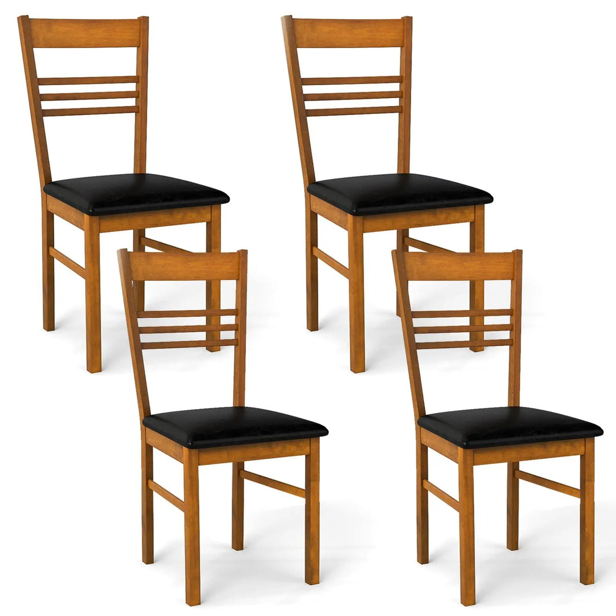 Wood Dining Chairs Set of 4 with Rubber Wood Frame by DirectDeals