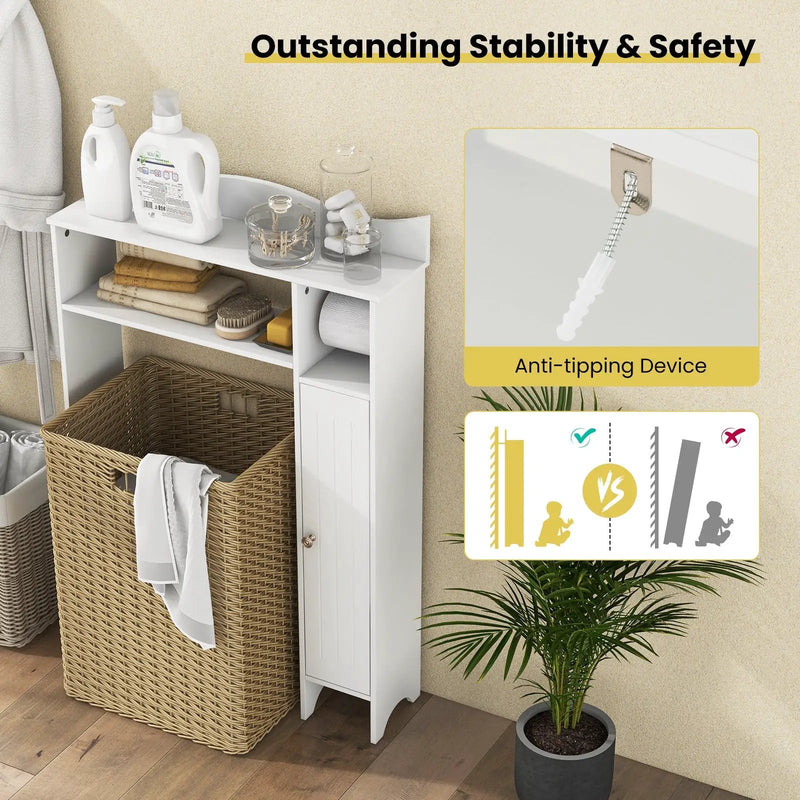 Wood Over the Toilet Bathroom Space Saver with Paper Holder and Shelf by DirectDeals