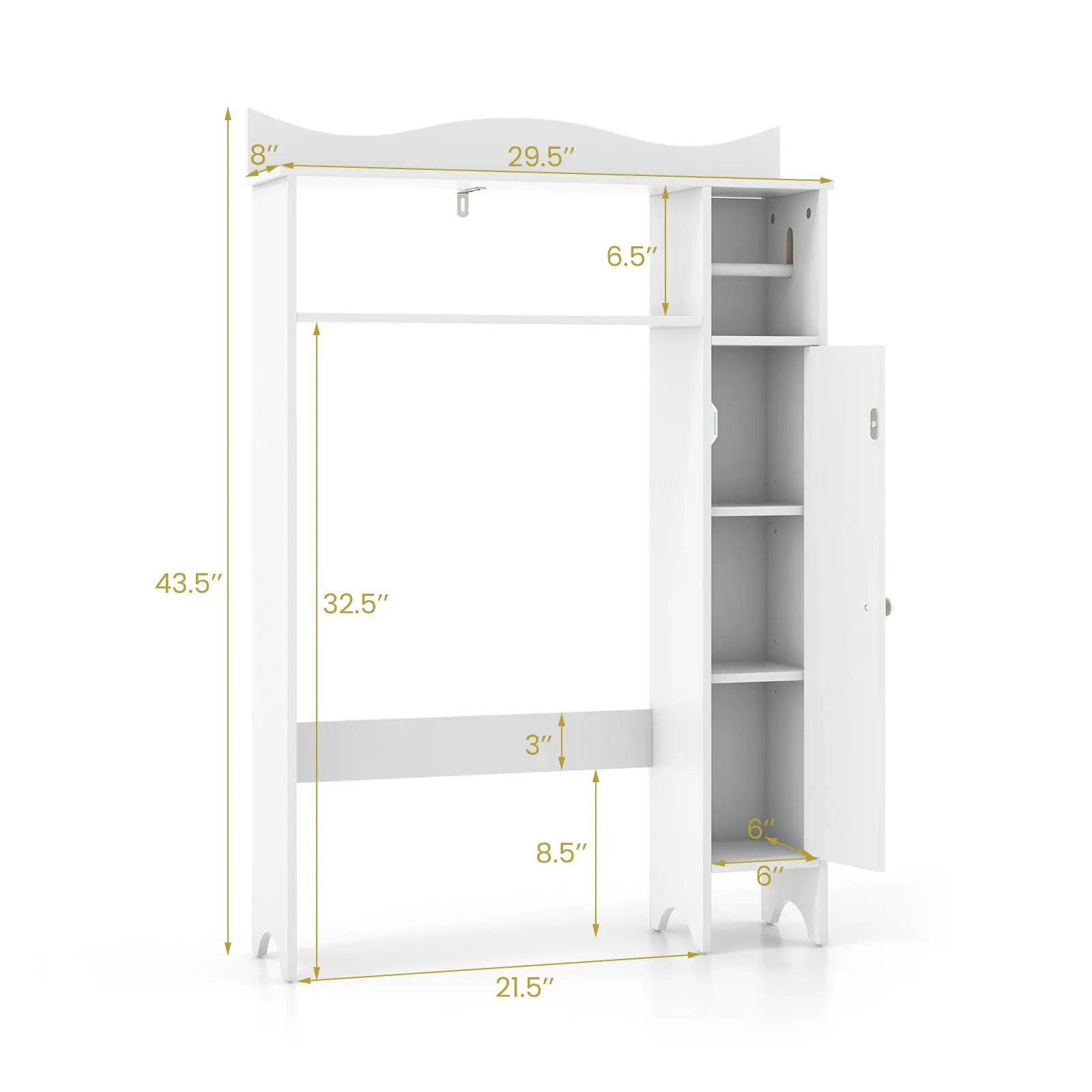 Wood Over the Toilet Bathroom Space Saver with Paper Holder and Shelf by DirectDeals