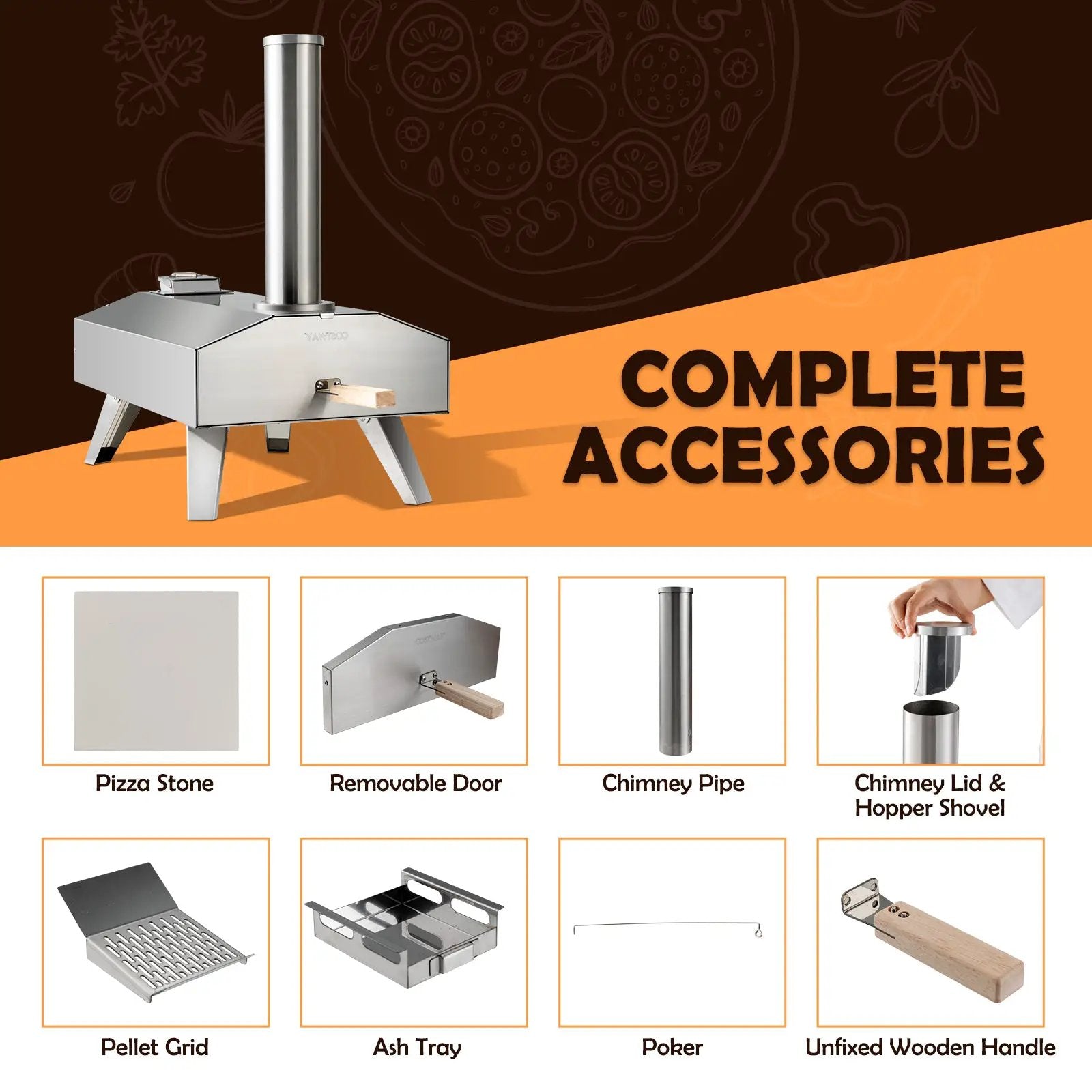 Portable Stainless Steel Outdoor Pizza Oven with 12 Inch Pizza Stone by DirectDeals