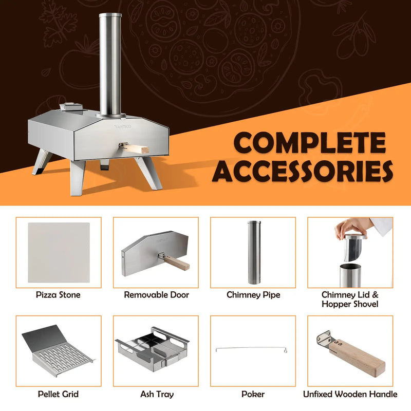 Portable Stainless Steel Outdoor Pizza Oven with 12 Inch Pizza Stone by DirectDeals
