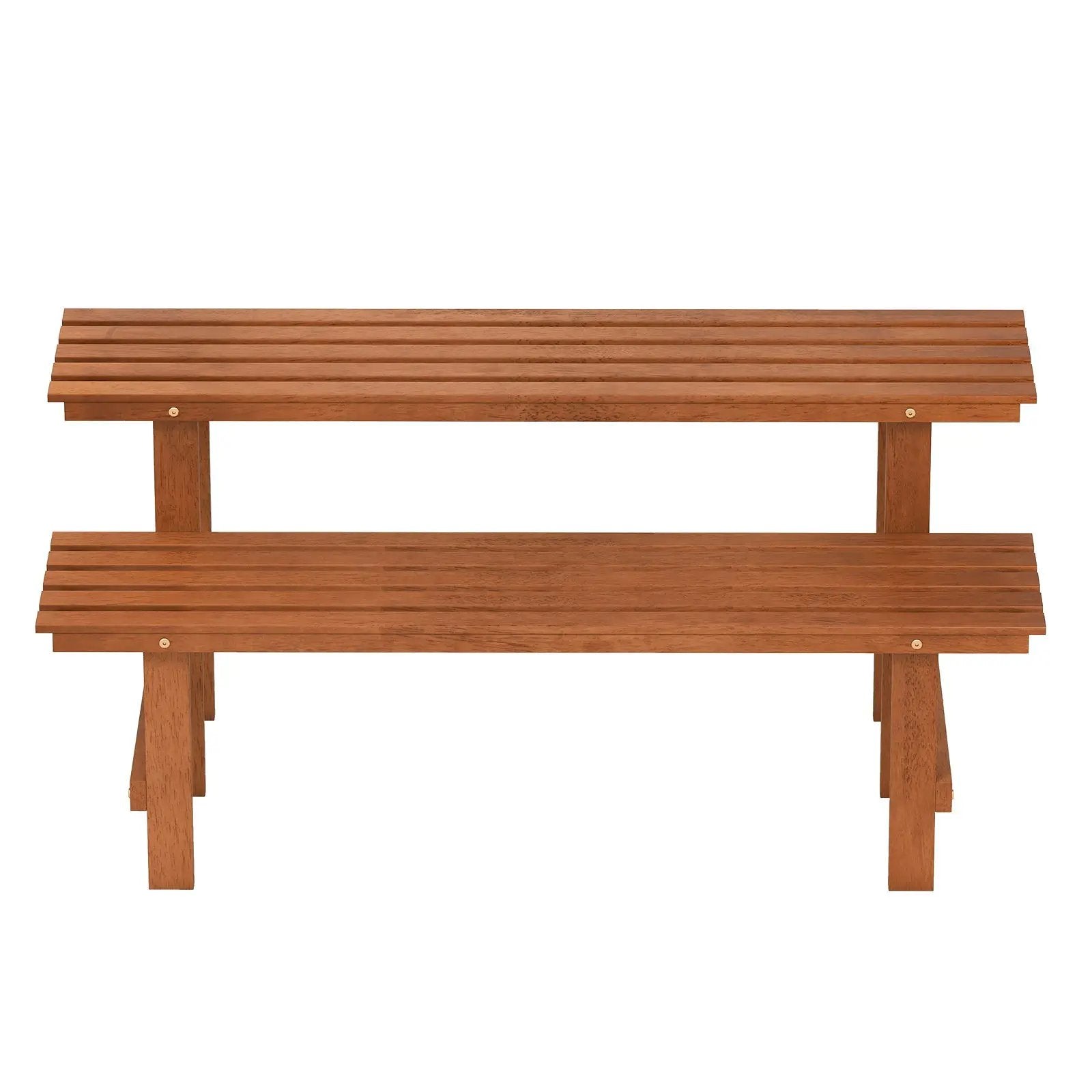 2-Tier Wood Plant Stand Ladder Plant Shelf for Indoor Outdoor by DirectDeals