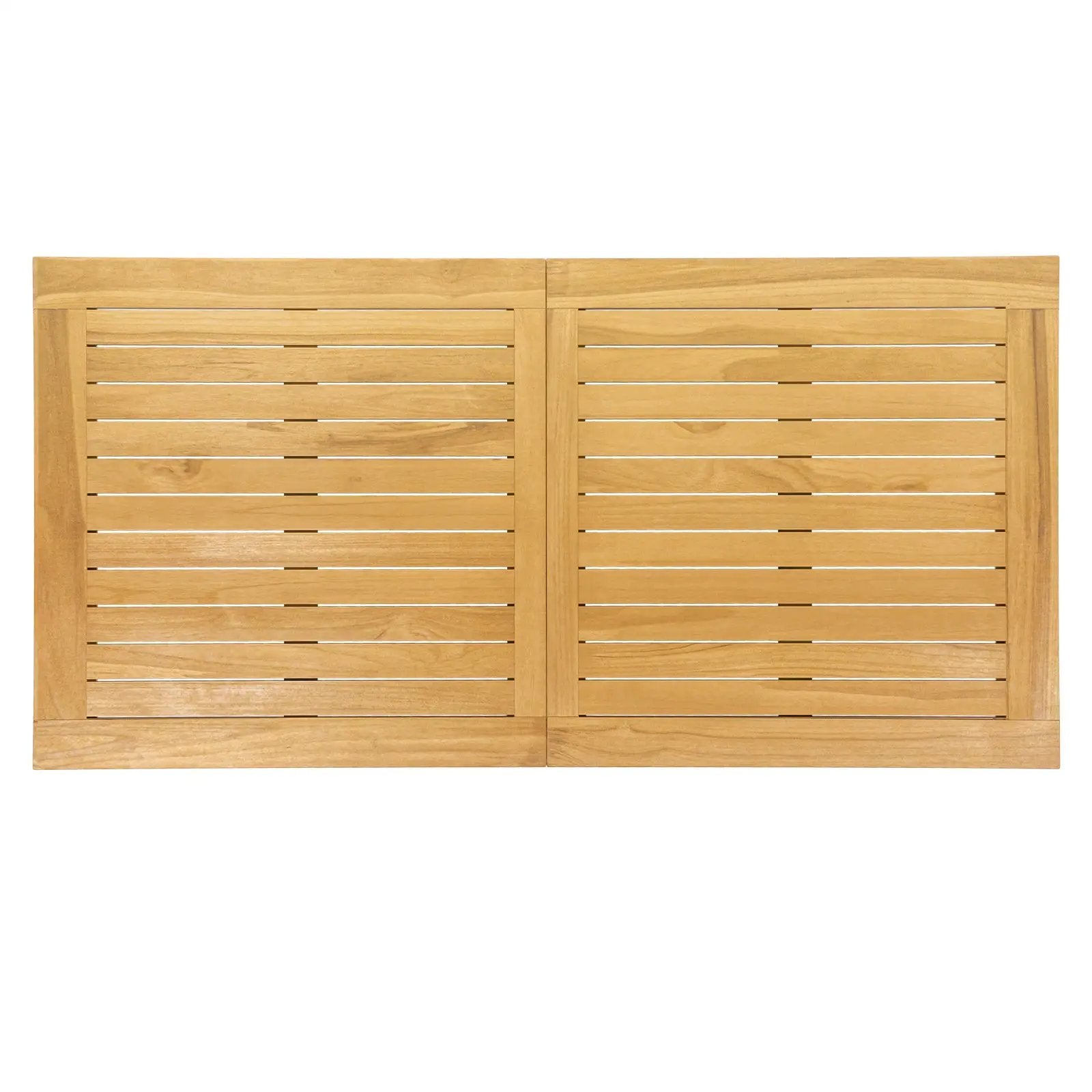 Indoor Outdoor Teak Wood Slatted Tabletop Panel Board Split in 2 Square by DirectDeals