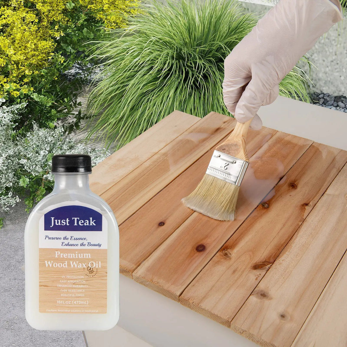 Wood Wax Oil for Outdoor and Indoor Furniture Teak Care Kit to Restore and Protect Wood by DirectDeals