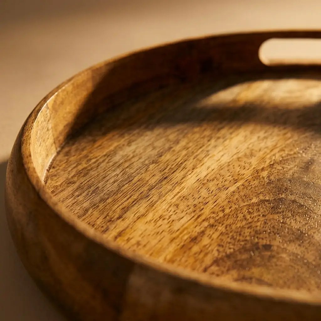 House of Avana Round Mango Wood Serving Tray Natural by House Of Avana