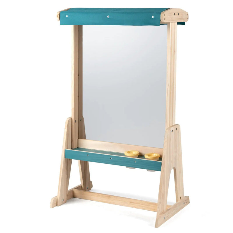 Wooden Art Easel for Kids with Canopy and Paper Roll by DirectDeals