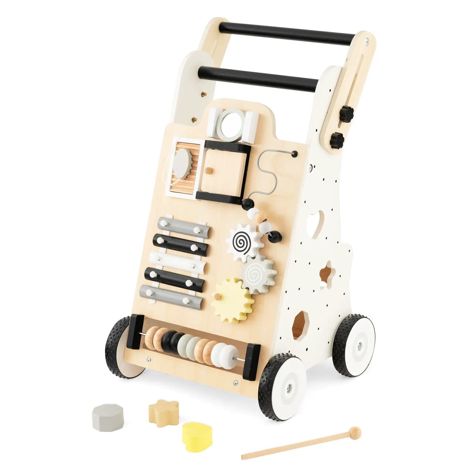 Wooden Baby Walker with Height Adjustable Handles by DirectDeals