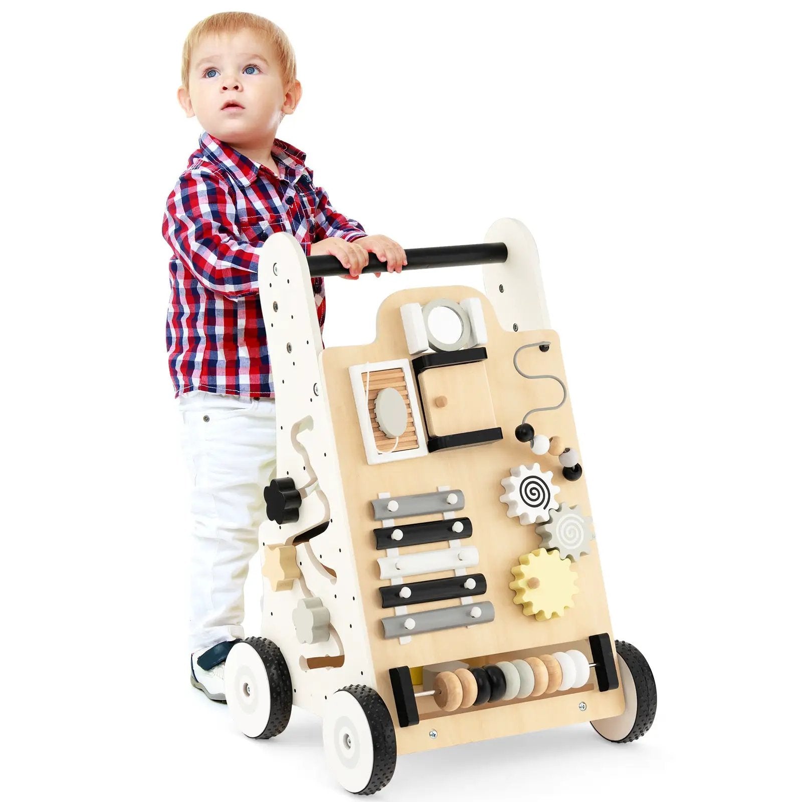 Wooden Baby Walker with Height Adjustable Handles by DirectDeals