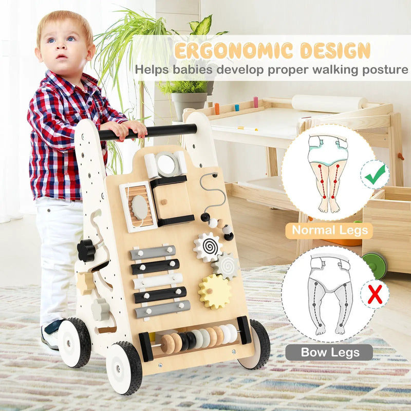 Wooden Baby Walker with Height Adjustable Handles by DirectDeals