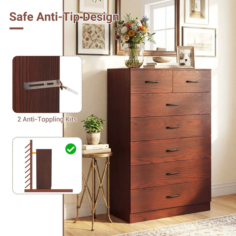 Wooden Chest of Drawers with Anti by DirectDeals