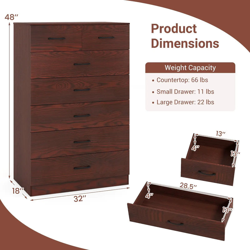 Wooden Chest of Drawers with Anti by DirectDeals