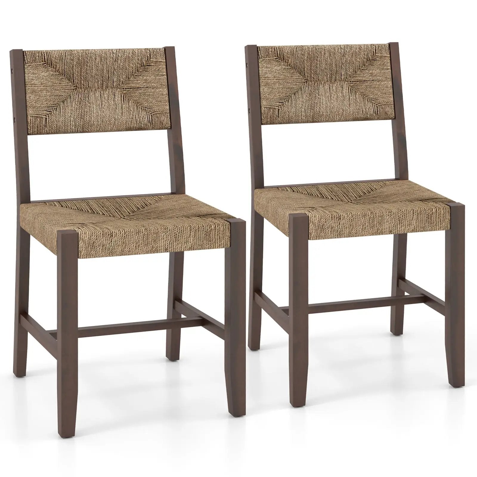 Wooden Dining Chair Set of 2 for Kitchen Dining Room-Brown by DirectDeals