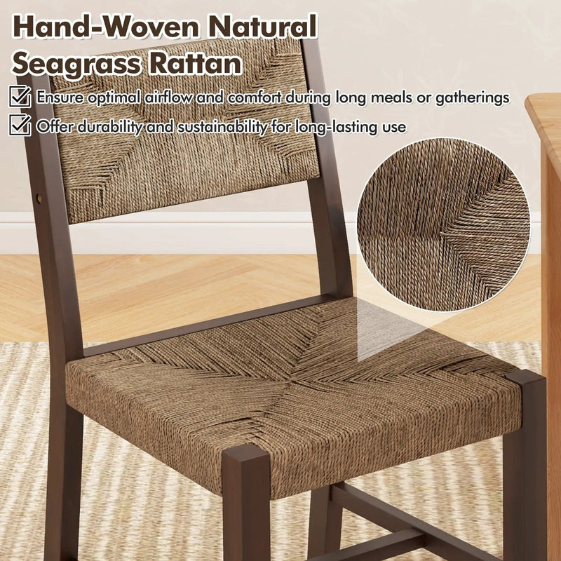 Wooden Dining Chair Set of 2 for Kitchen Dining Room-Brown by DirectDeals