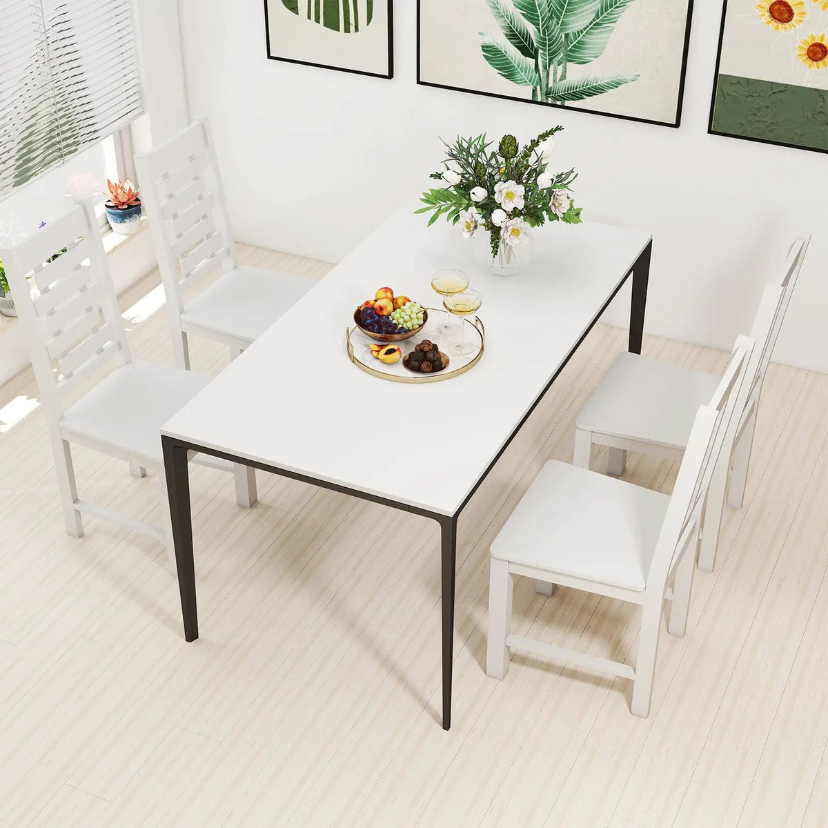 Wooden Dining Chair Set of 2 Solid Rubber Wood Kitchen Chairs by DirectDeals