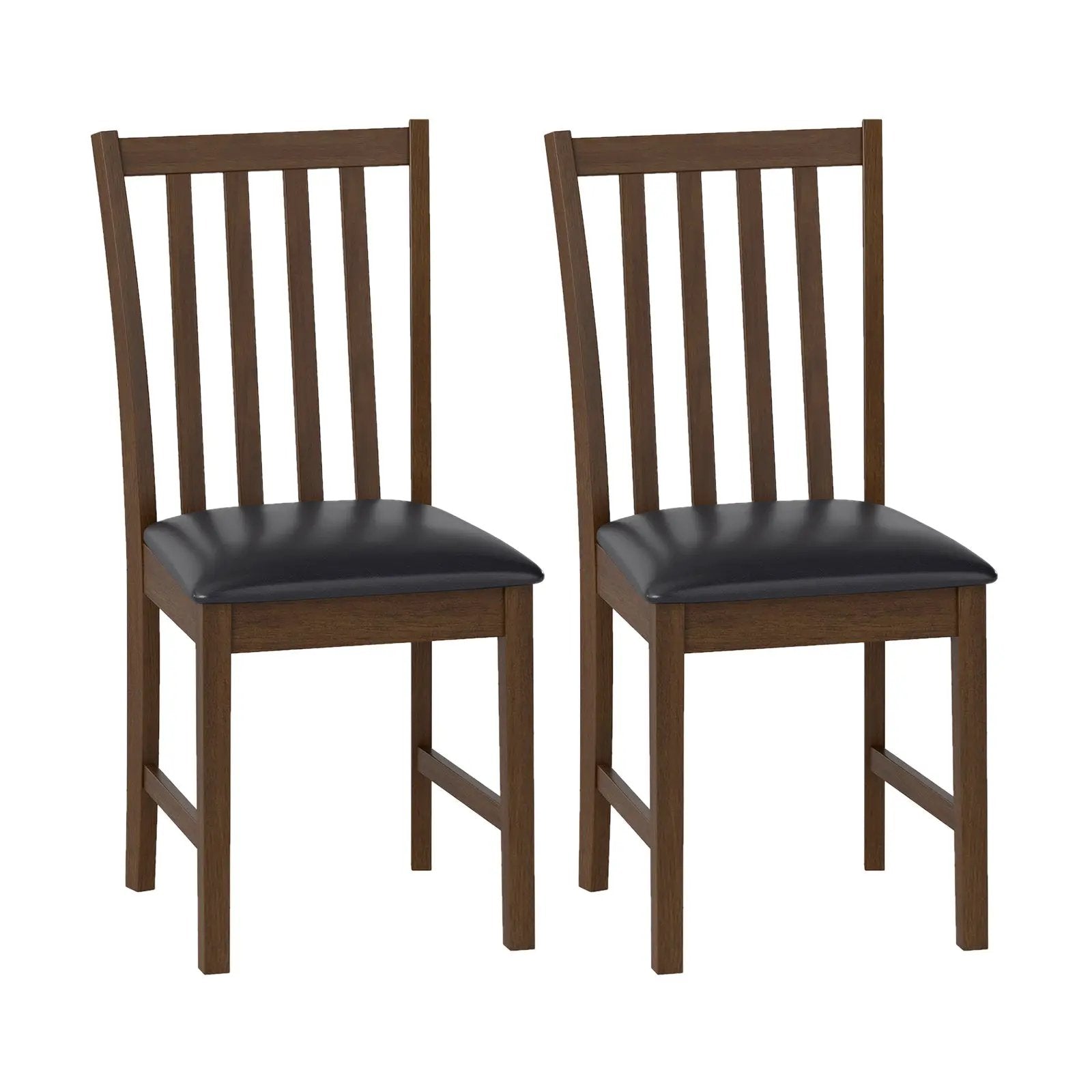 Wooden Dining Chair Set of 2 with Rubber Wood Frame and Padded Seat by DirectDeals