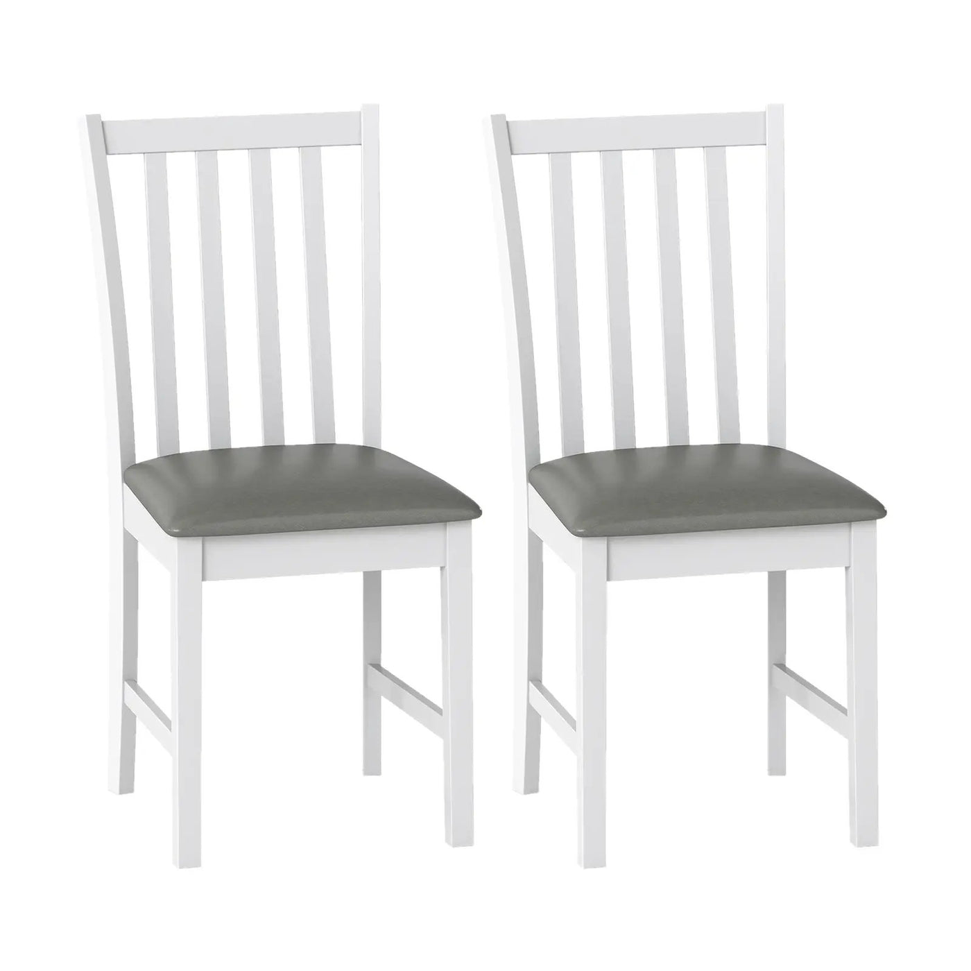 Wooden Dining Chair Set of 2 with Rubber Wood Frame and Padded Seat by DirectDeals
