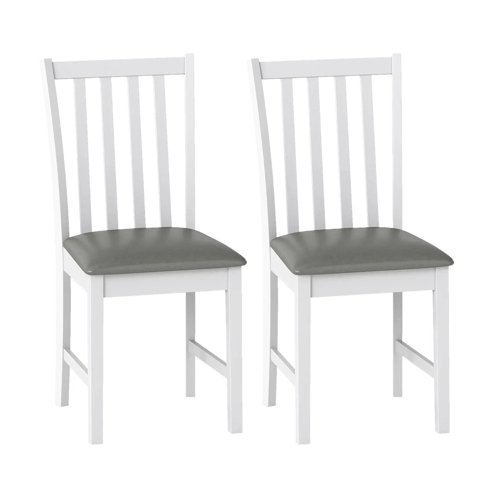 Wooden Dining Chair Set of 2 with Rubber Wood Frame and Padded Seat by DirectDeals