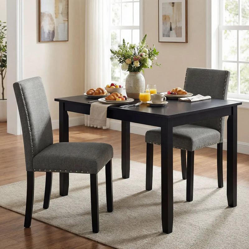 Wooden Dining Chairs Set of 4 with Bent Wood Legs by DirectDeals