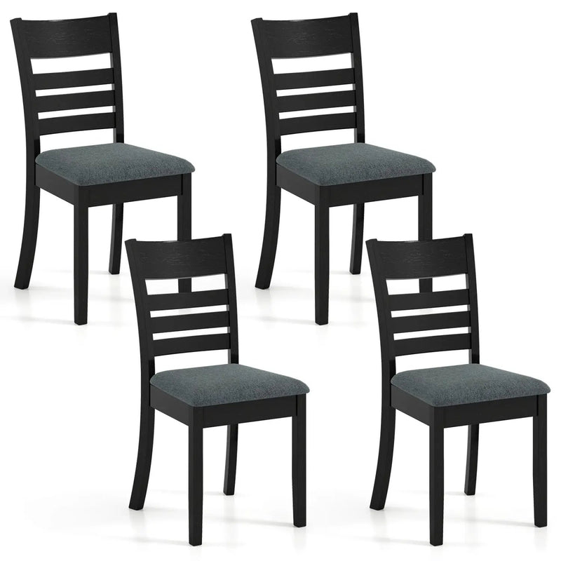 Wooden Dining Chairs Set of 4 Upholstered Kitchen Chairs with Rubber Wood Frame by DirectDeals