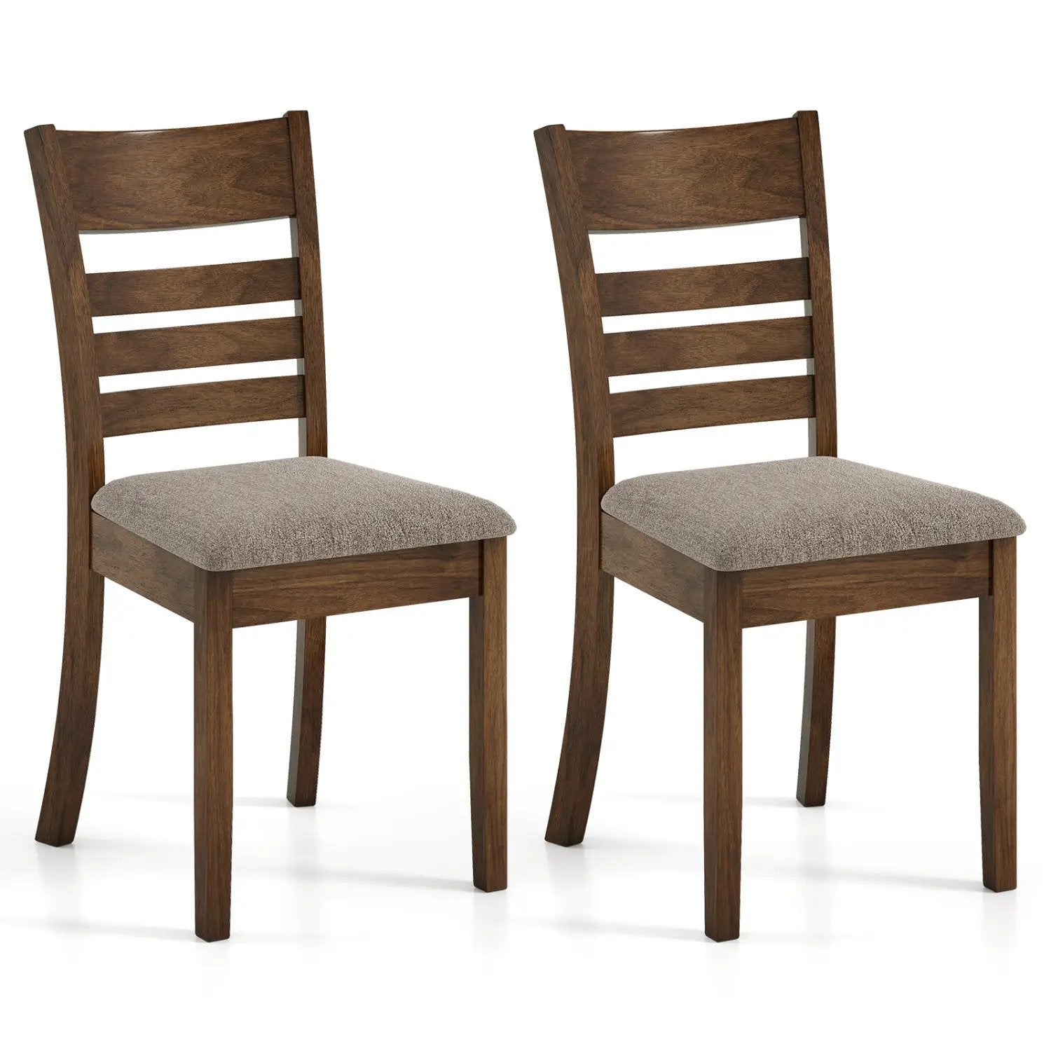 Wooden Dining Chairs Set of 2 Upholstered Kitchen Chairs with Rubber Wood Frame by DirectDeals
