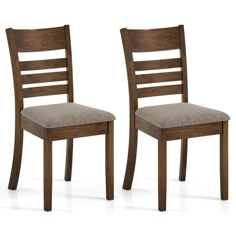 Wooden Dining Chairs Set of 2 Upholstered Kitchen Chairs with Rubber Wood Frame by DirectDeals