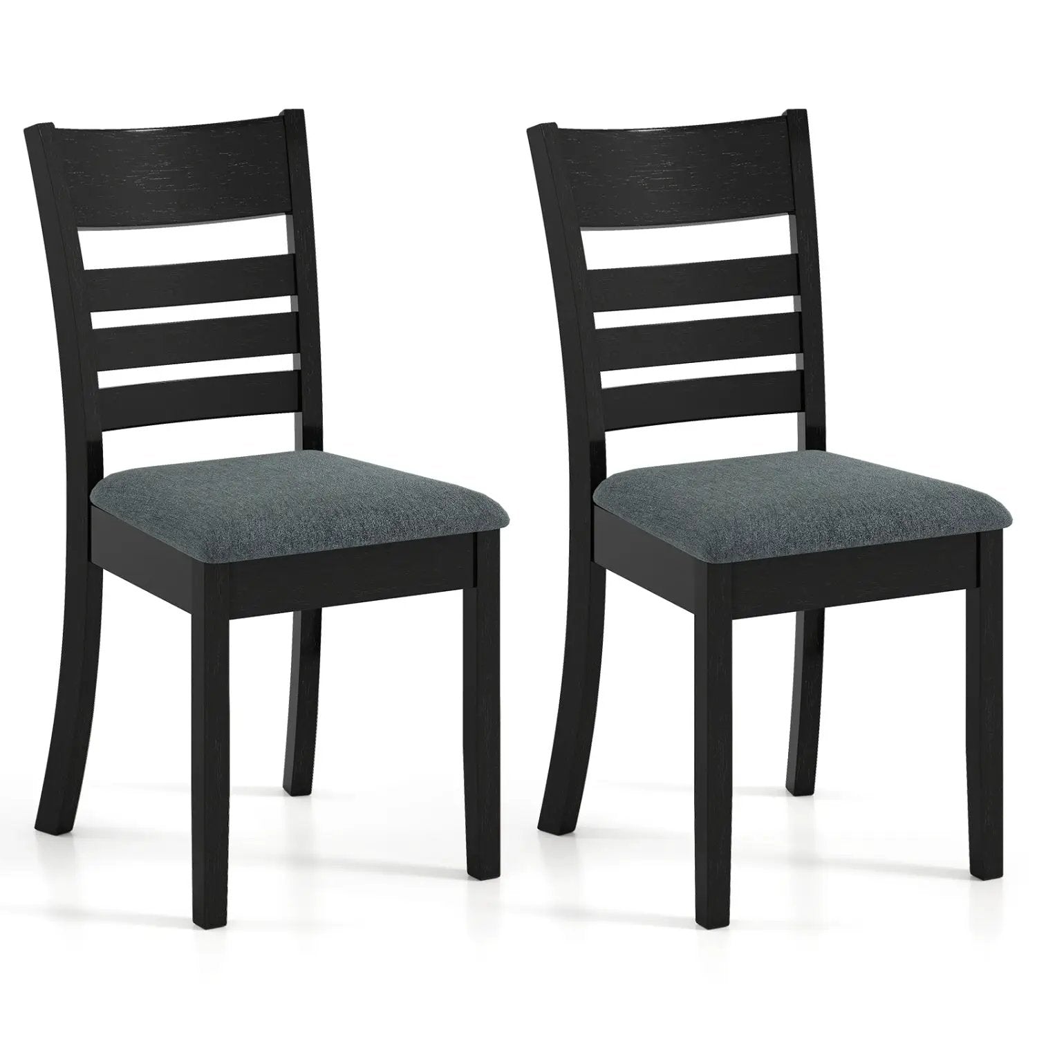 Wooden Dining Chairs Set of 2 Upholstered Kitchen Chairs with Rubber Wood Frame by DirectDeals