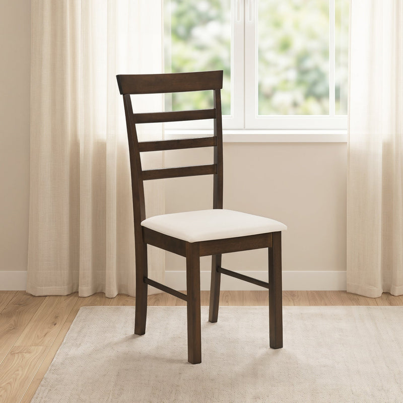 Dining Chairs Set of 4 with Fabric Cushion and Wood Frame by DirectDeals