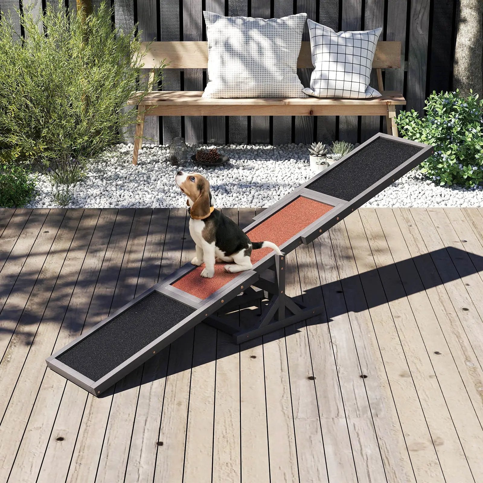 Wooden Dog Agility Seesaw Dog Outdoor Run Game Toy for Obstacle Courses by DirectDeals