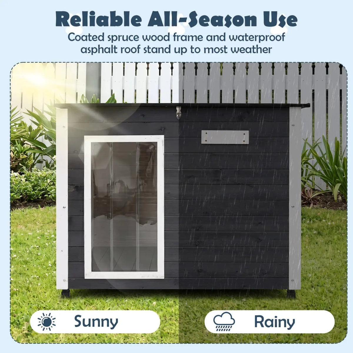 Wooden Dog House Outdoor with Openable Roof - Large, photo 7 of 16