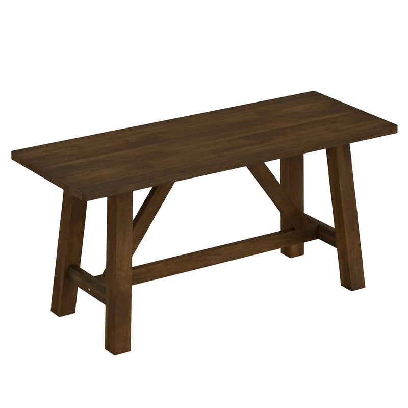 Wooden Entryway Bench Farmhouse Dining Bench with 400 LBS Weight Capacity-Brown by DirectDeals