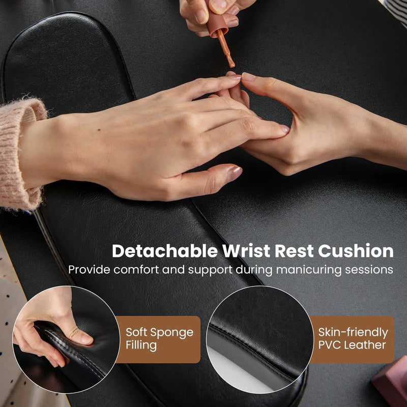 Wooden Manicure Table Nail Desk with Drawers Wrist Rest by DirectDeals