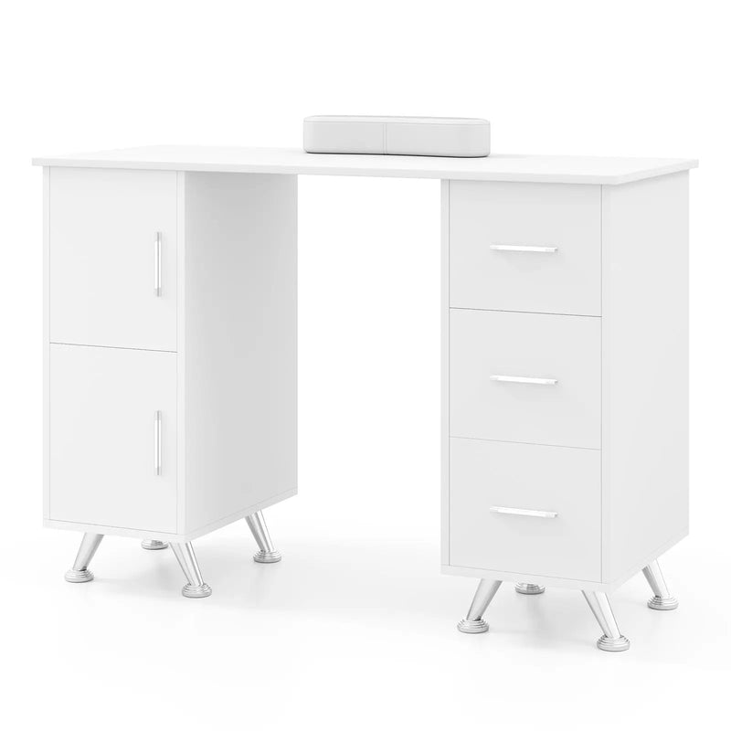 Wooden Manicure Table Nail Desk with Drawers Wrist Rest by DirectDeals