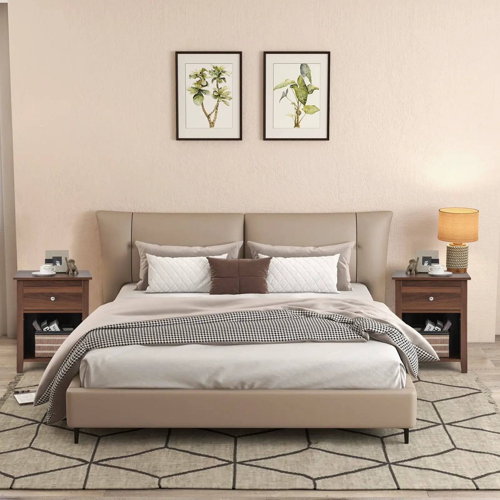 Wooden Nightstand with Slide-out Drawer and Open Shelf by DirectDeals