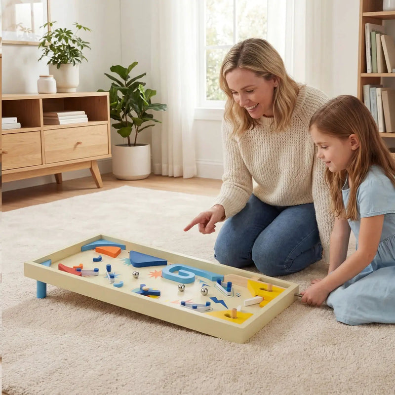 Wooden Pinball Machine with 3 Balls for Kids 8+ and Adults by DirectDeals