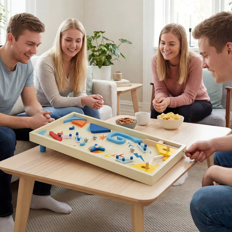 Wooden Pinball Machine with 3 Balls for Kids 8+ and Adults by DirectDeals