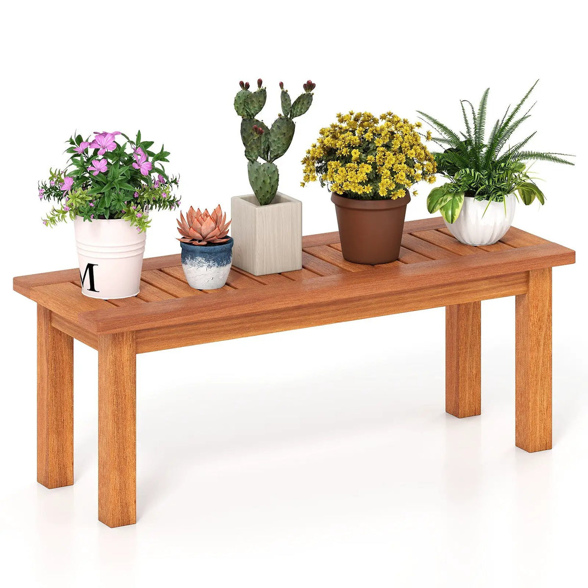 Wooden Plant Stand Outdoor Indoor Solid Wood Flower Pot Holder Display Shelf, photo 4 of 7